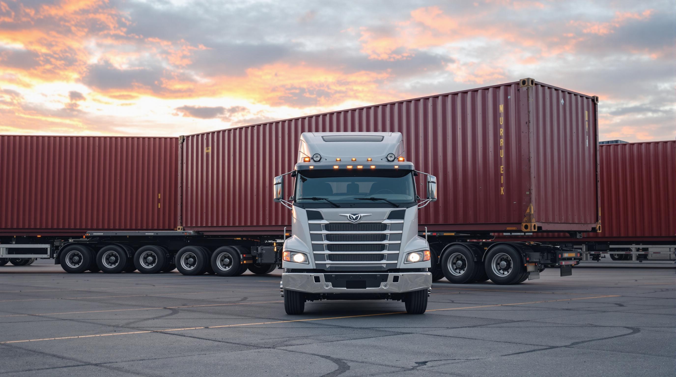 The Art of Truck Maneuvering with Shipping Containers on Legs